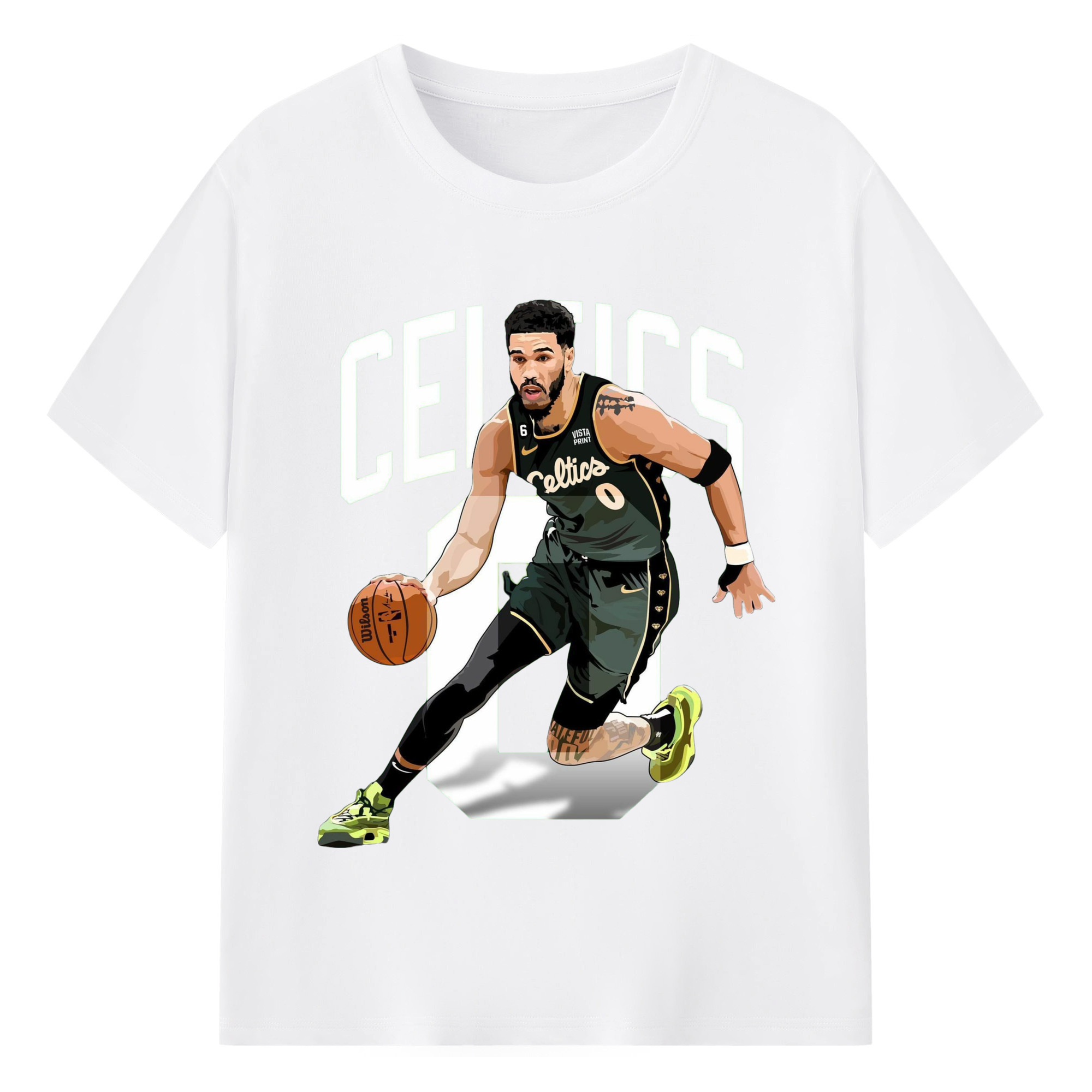 Jayson Tatum  Celtics T-shirt - 180g Cotton T-Shirt With Front Heat Transfer Print – Soft, Lightweight, Fitted Design – Comfortable Casual Wear For Sports & Everyday Use