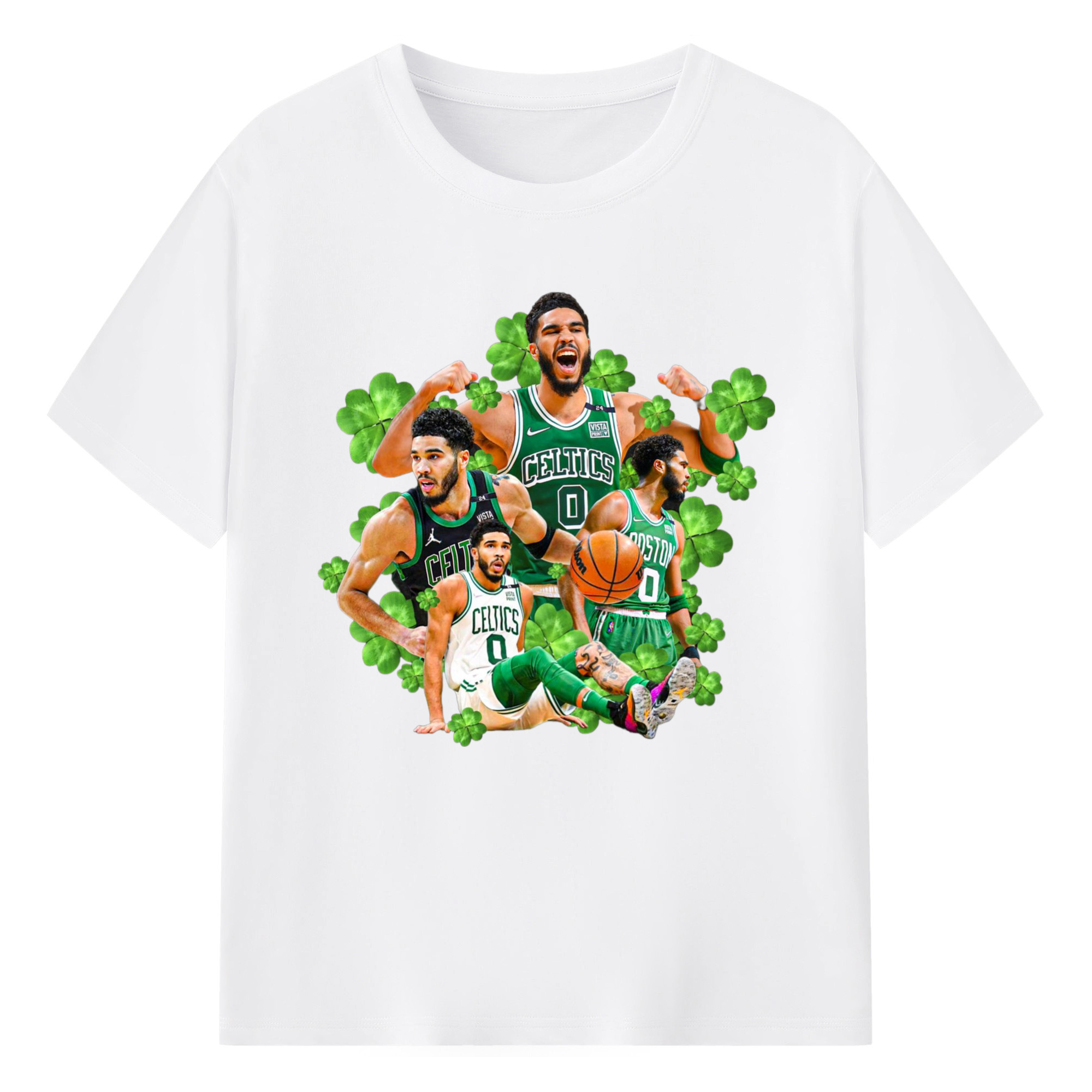 Jayson Tatum cartoon #0 collage graphic T-shirt - 180g Cotton T-Shirt With Front Heat Transfer Print – Soft, Lightweight, Fitted Design – Comfortable Casual Wear For Sports & Everyday Use