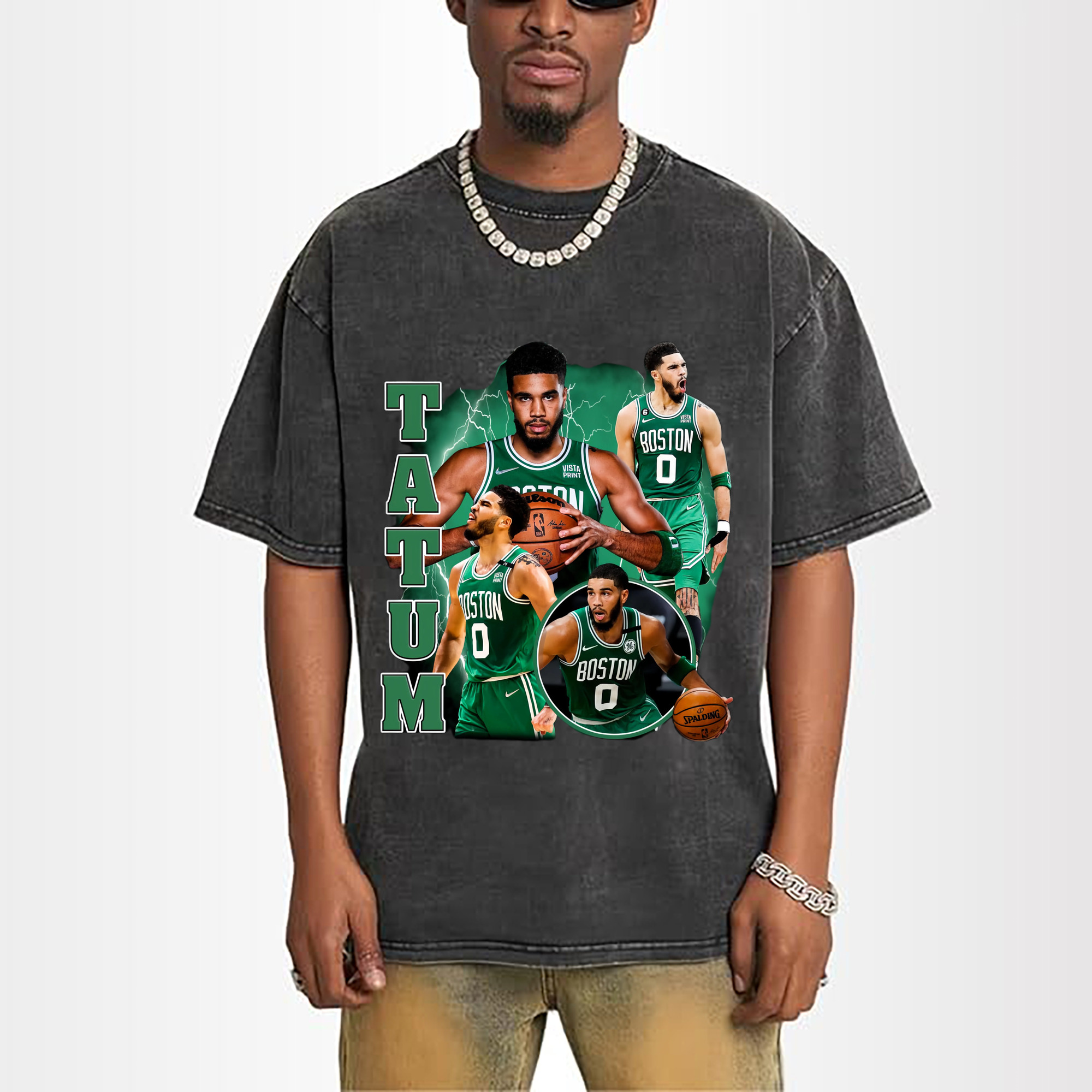 Jayson Tatum #0 Celtics collage graphic Tee