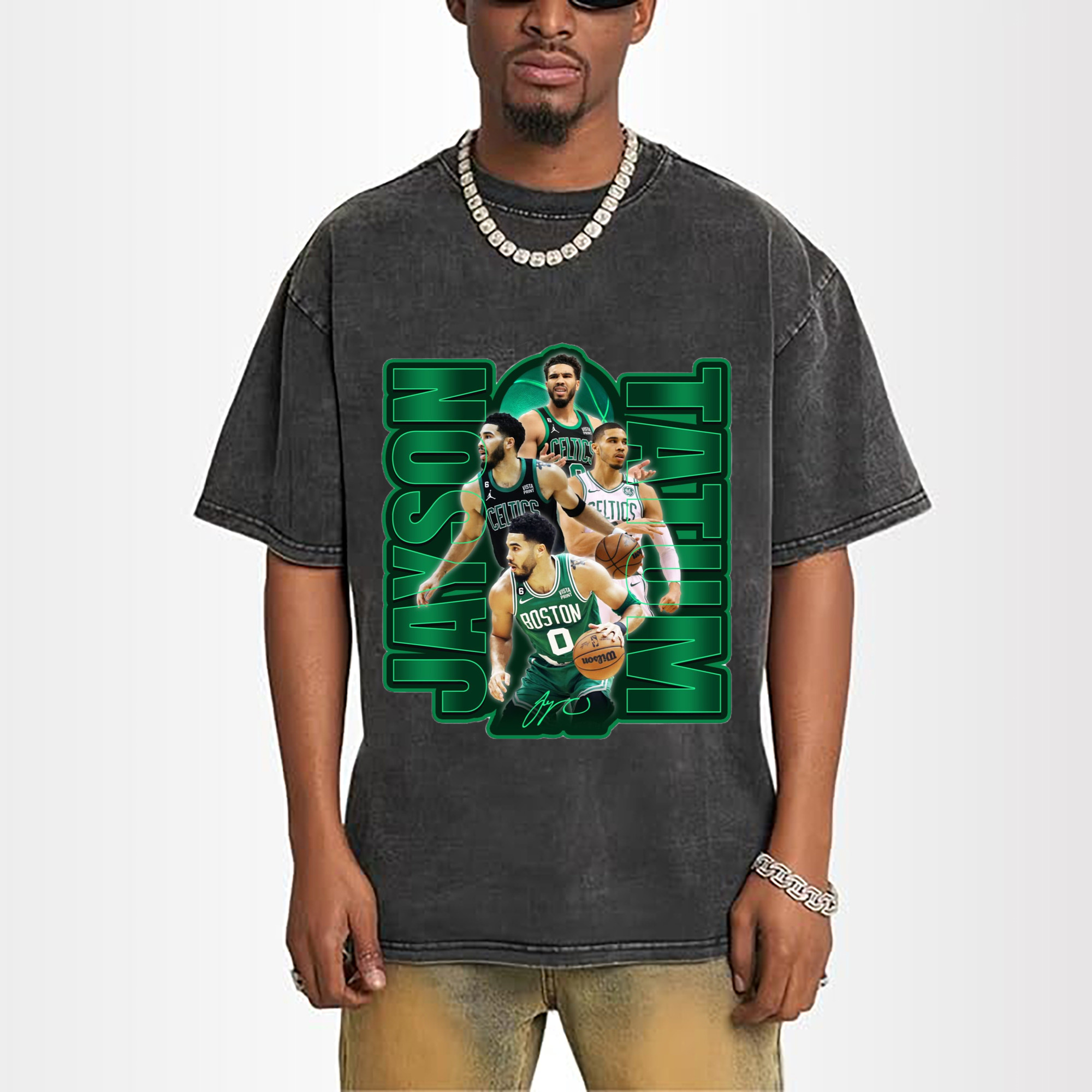 Jayson Tatum cartoon #0 collage icon T-shirt