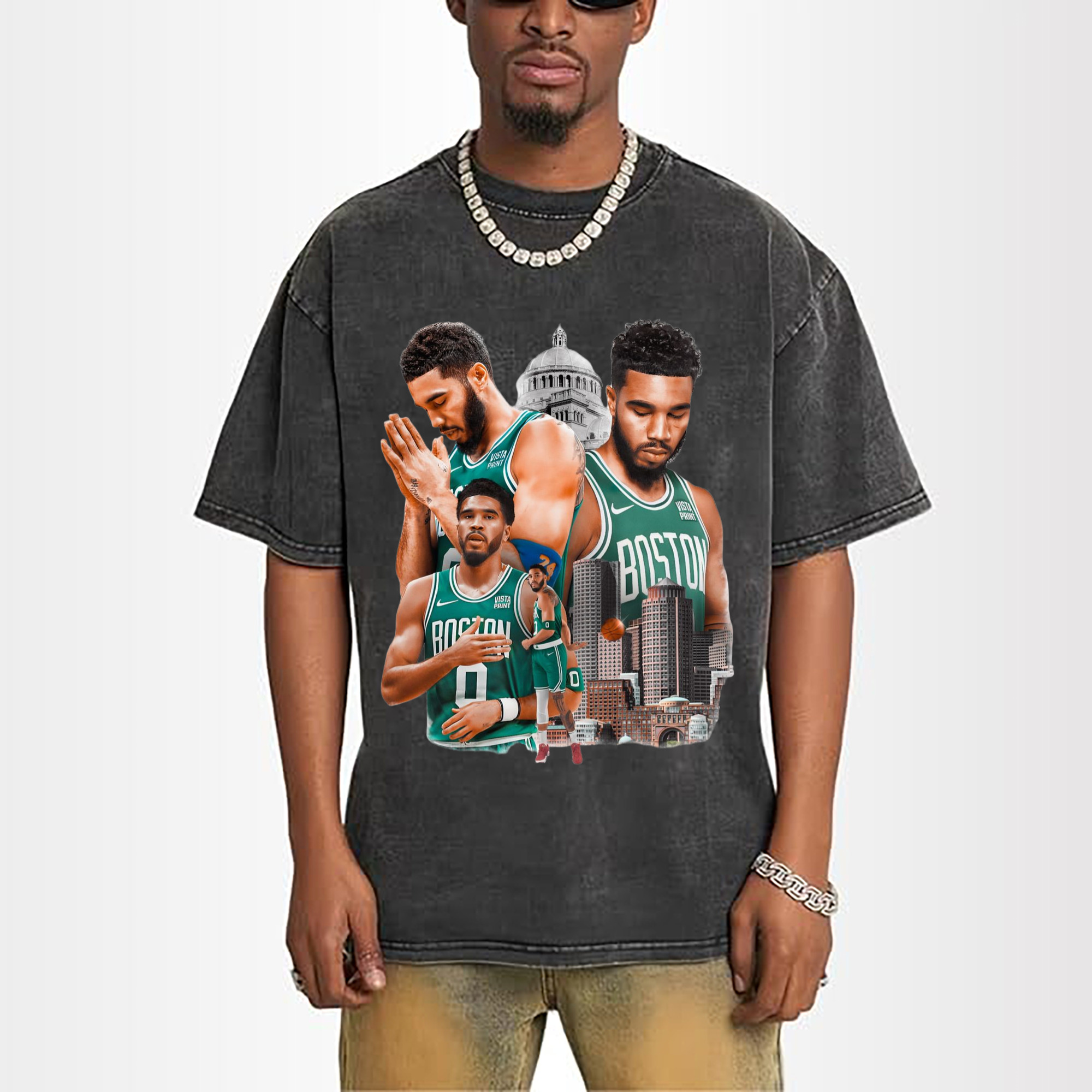 Jayson Tatum Urban Background graphic T-shirt