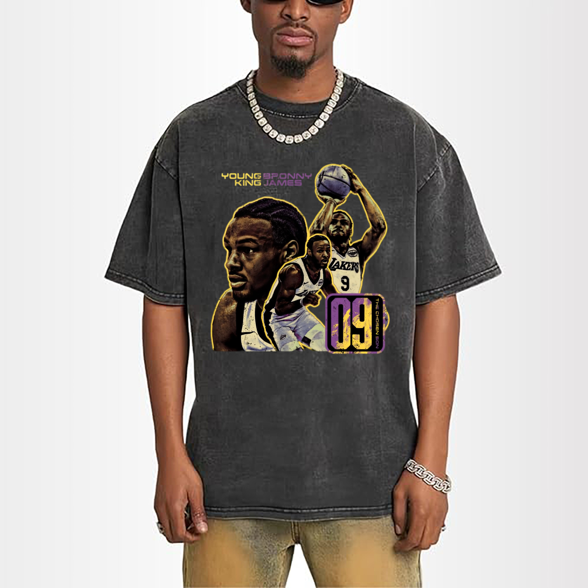 Bronny James #9 Lakers &#039;graphic T-shirt