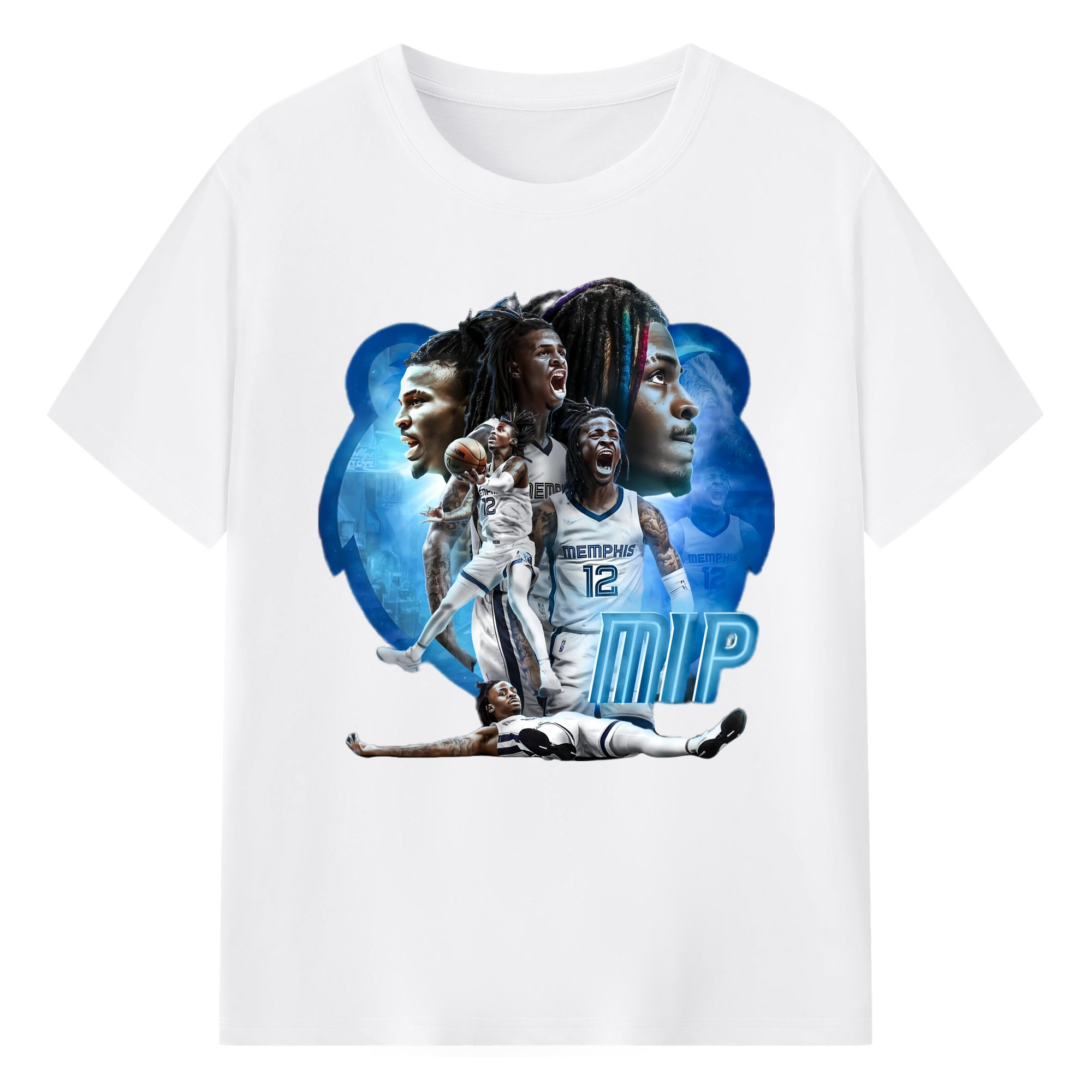 Ja Morant #12 T-shi - 180g Cotton T-Shirt With Front Heat Transfer Print – Soft, Lightweight, Fitted Design – Comfortable Casual Wear For Sports & Everyday Use