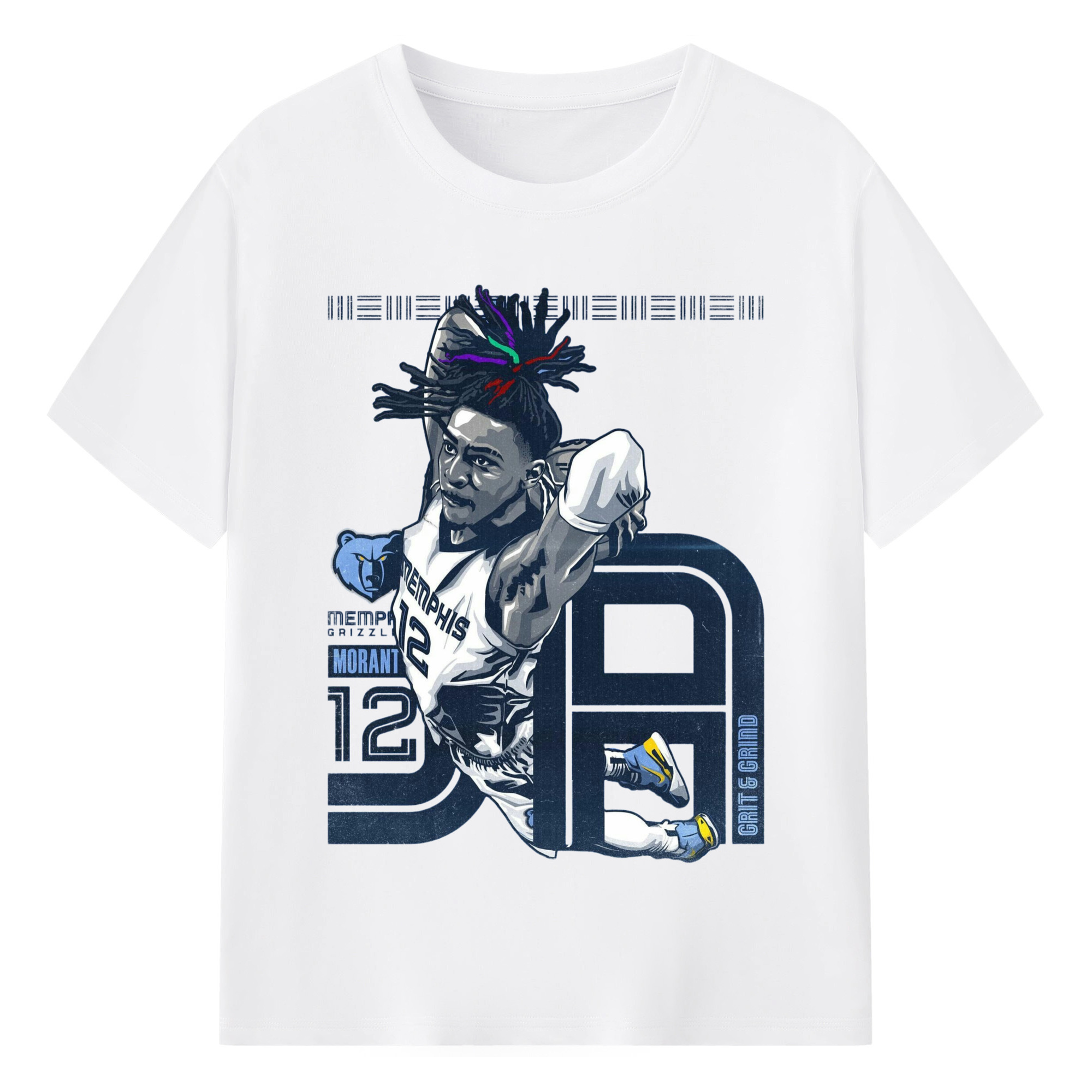 Ja Morant Dunk  T-shirt​ - 180g Cotton T-Shirt With Front Heat Transfer Print – Soft, Lightweight, Fitted Design – Comfortable Casual Wear For Sports & Everyday Use