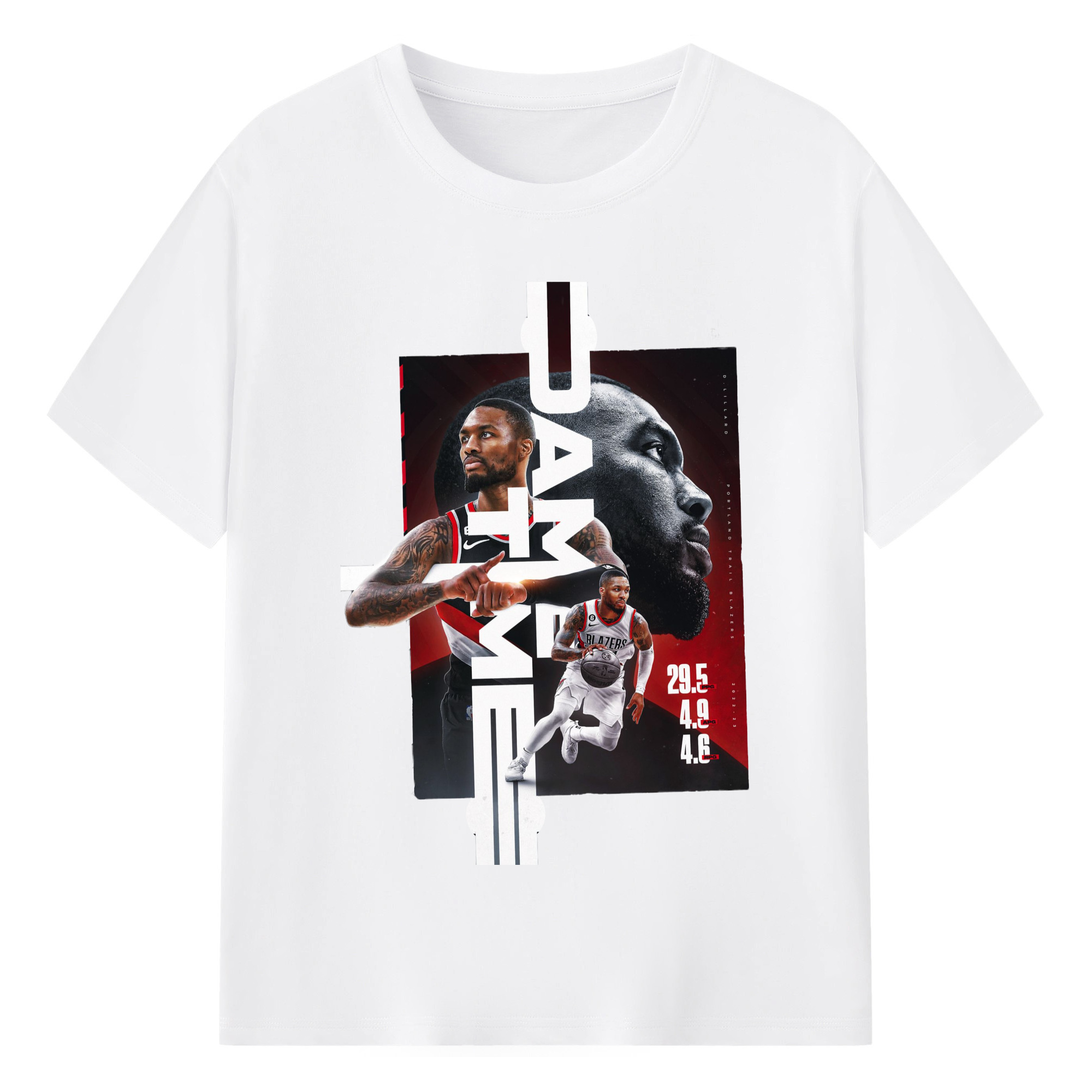 Damian Lillard dame time Graphic  T-shirt - 180g Cotton T-Shirt With Front Heat Transfer Print – Soft, Lightweight, Fitted Design – Comfortable Casual Wear For Sports & Everyday Use