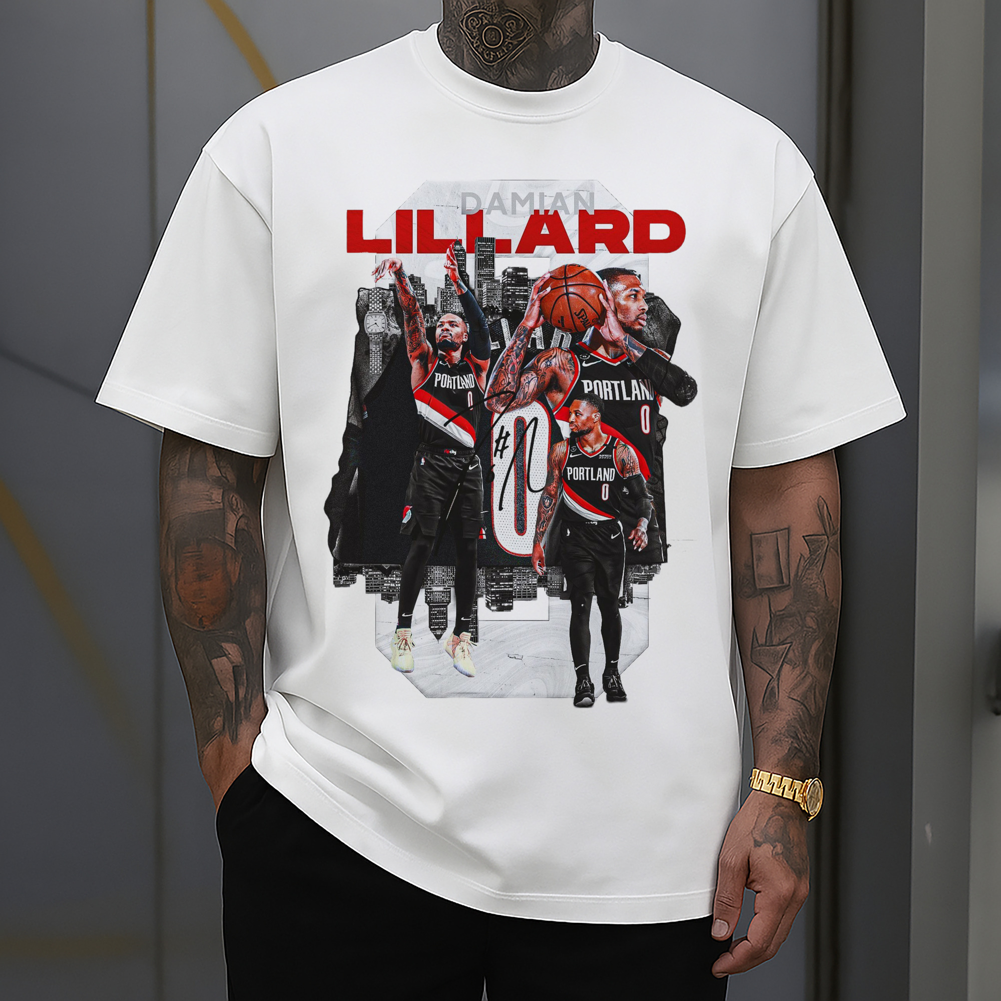 Damian Lillard Collage Graphic T-shirt
