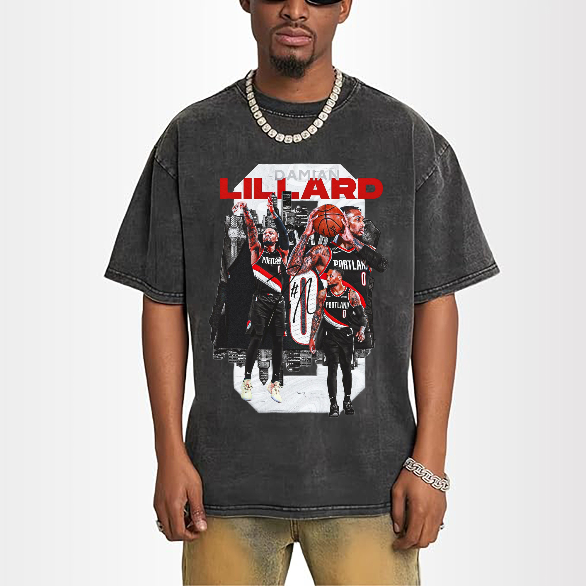 Damian Lillard Collage Graphic T-shirt