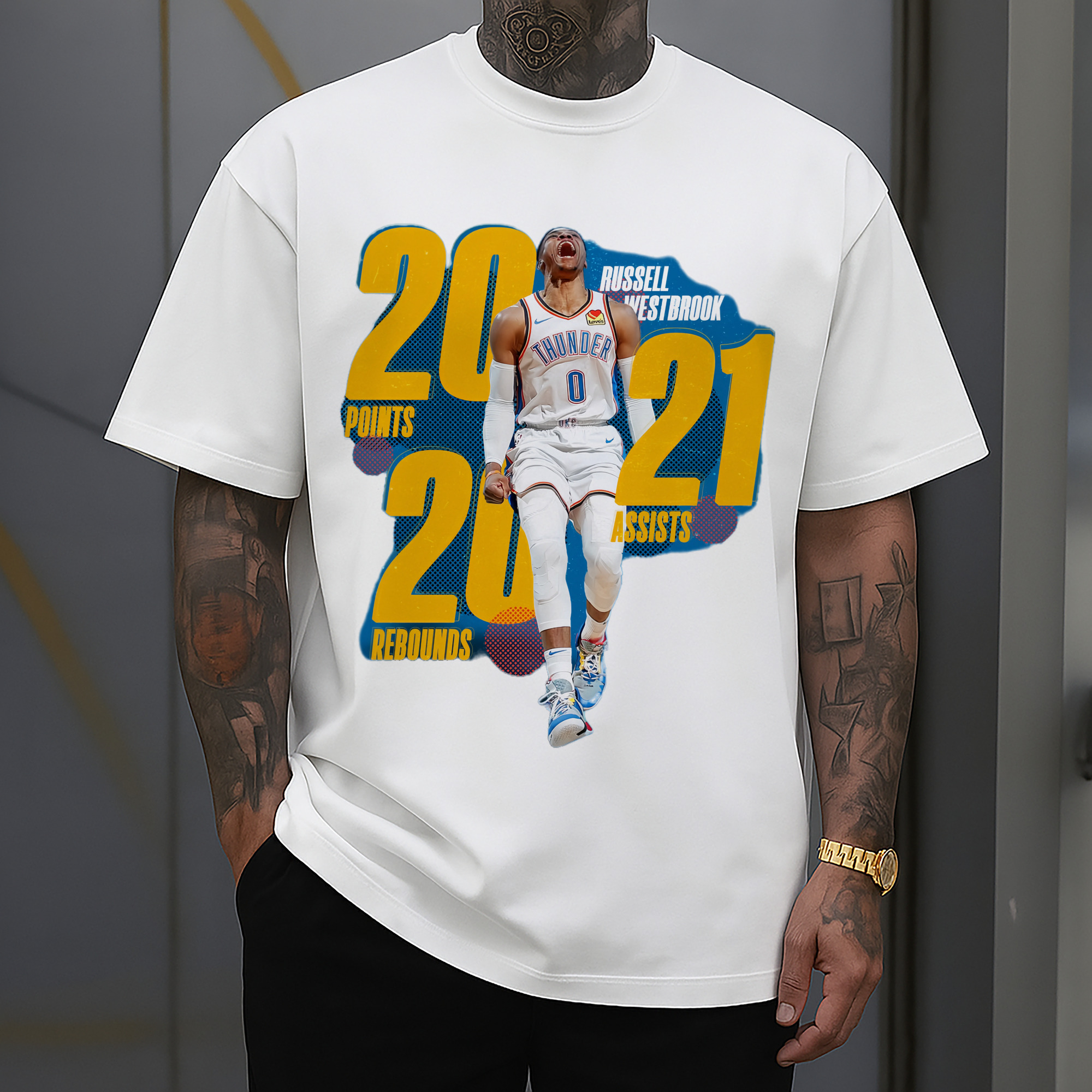 russell westbrook okc Triple-double t- shirt