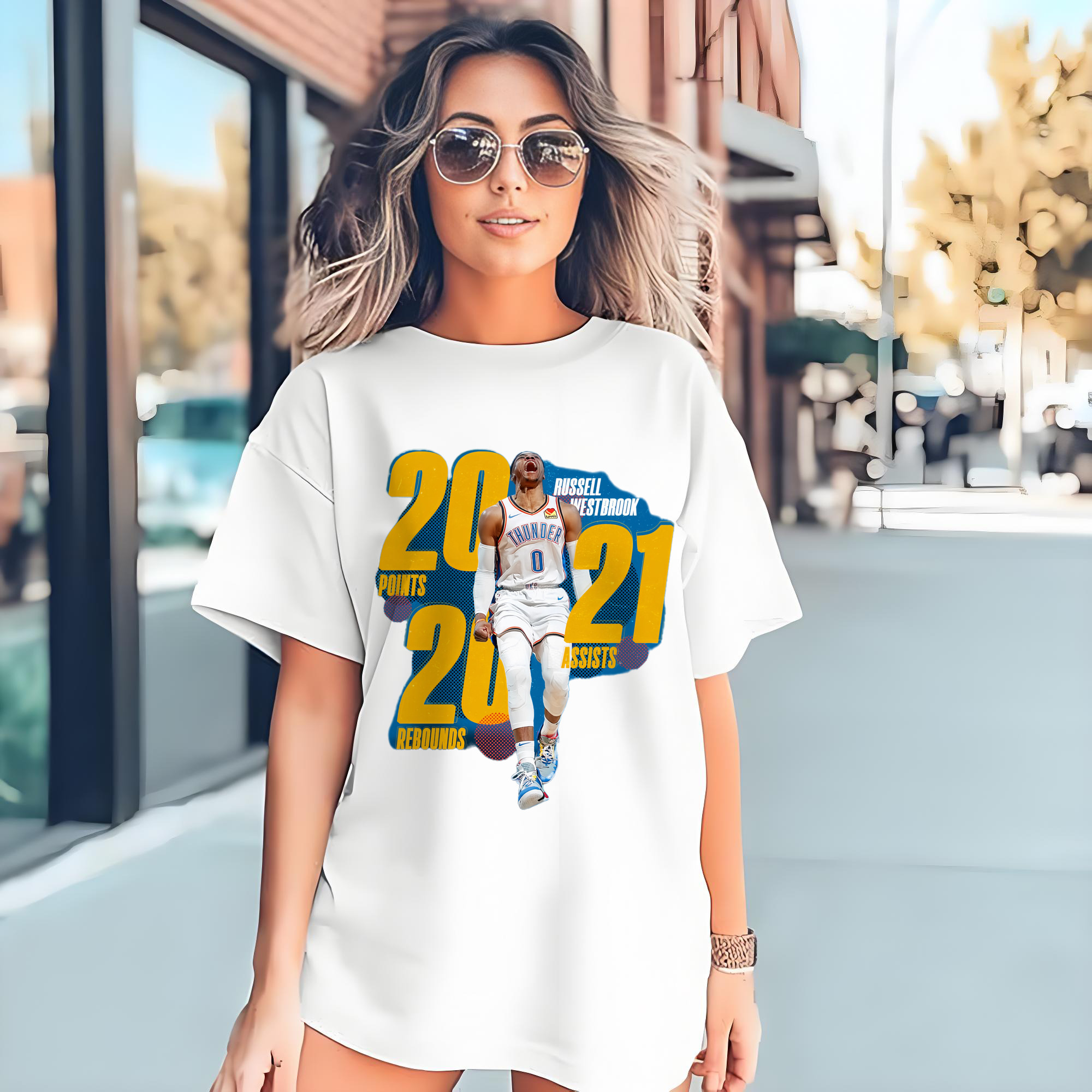 russell westbrook okc Triple-double t- shirt