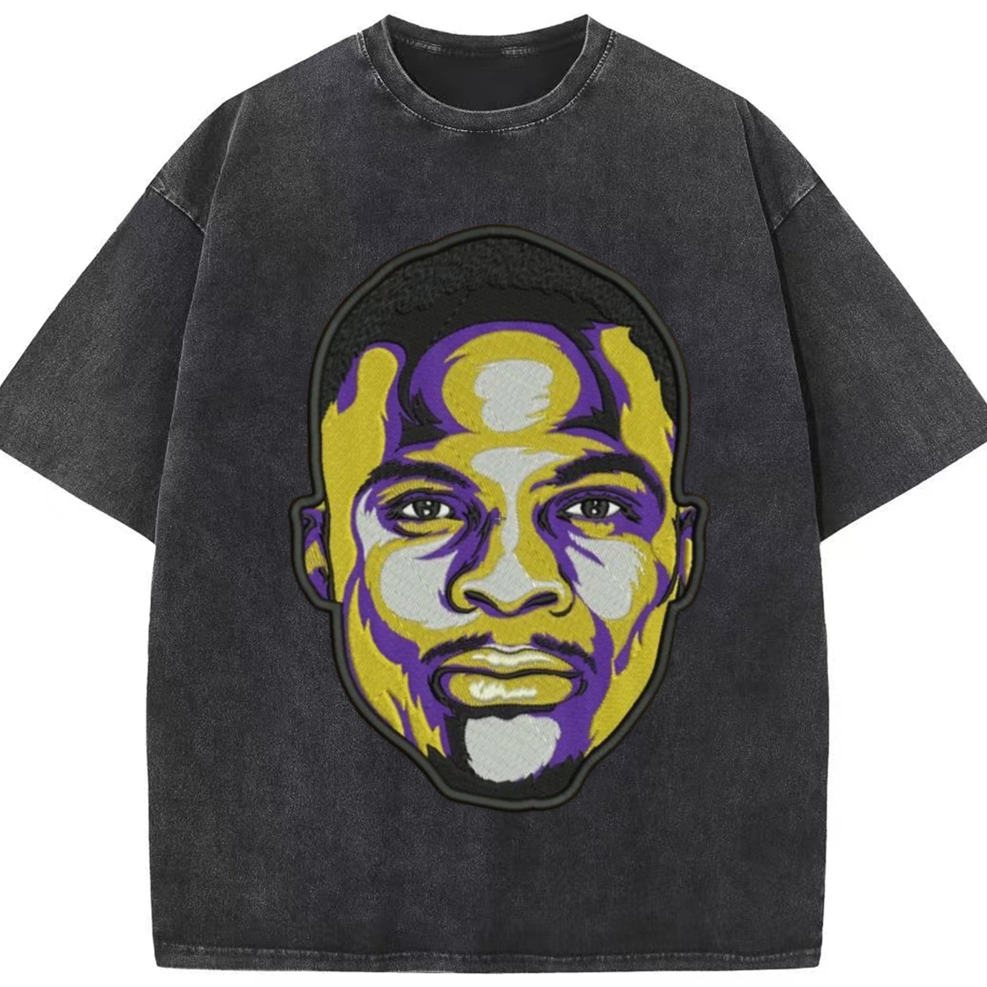 Russell westbrook  Cartoon avatar T-shirt - Washed Vintage Look 230g Cotton Oversized T-Shirt With Front Heat Transfer Print – Soft, Lightweight, Stylish Fit – Comfortable Casual Wear For Sports & Everyday Use