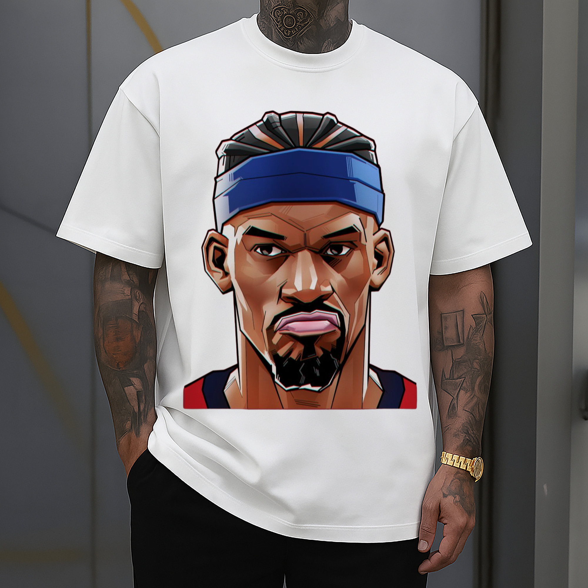 jimmy butler cartoon head portrait T‑Shirt