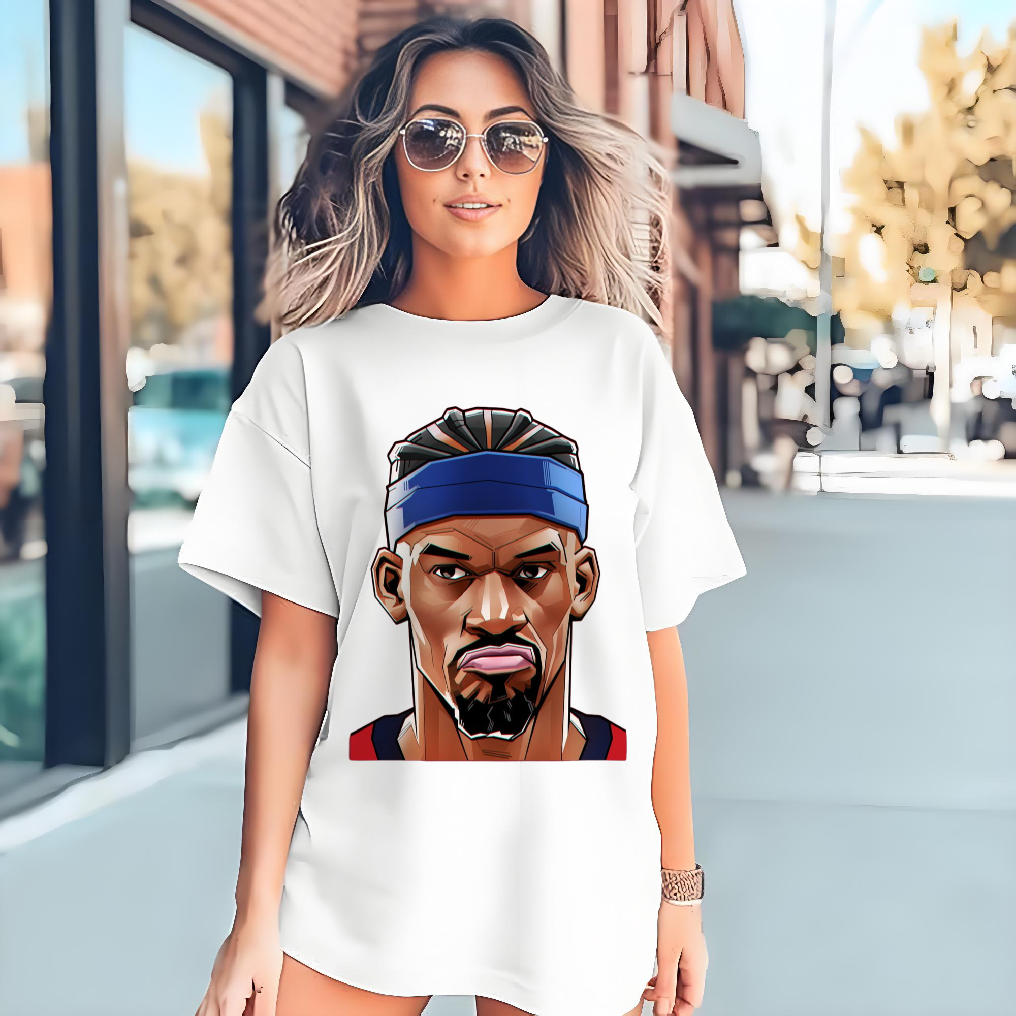 jimmy butler cartoon head portrait T‑Shirt