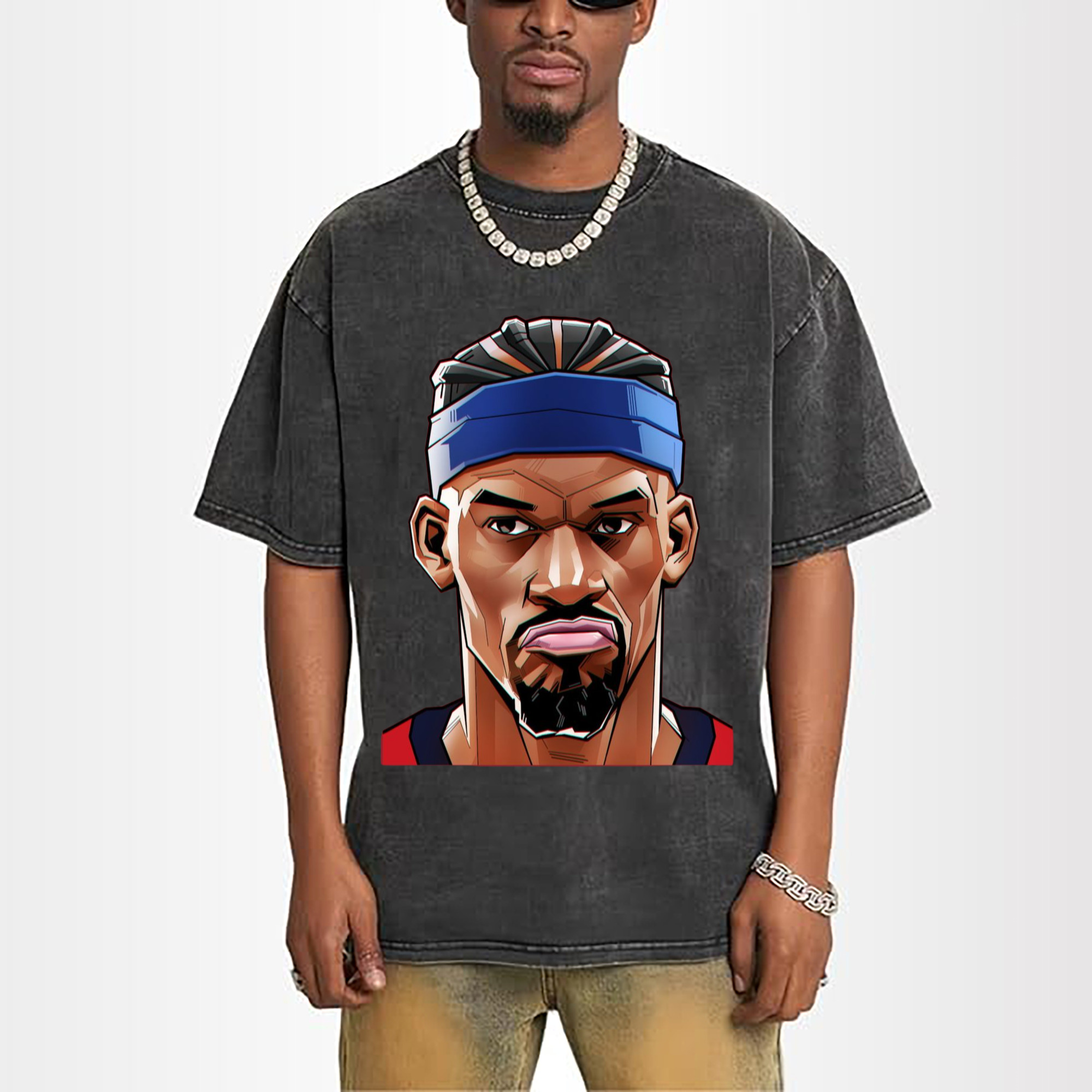jimmy butler cartoon head portrait T‑Shirt