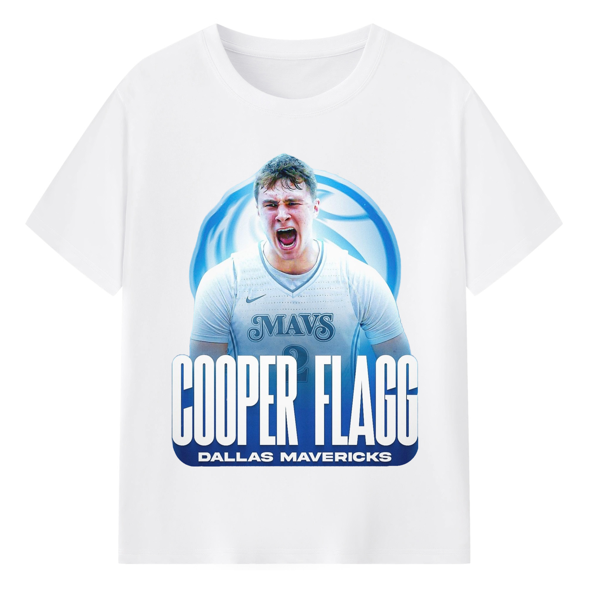Cooper Flagg Dallas Mavericks  roar t-shirt - 180g Cotton T-Shirt With Front Heat Transfer Print – Soft, Lightweight, Fitted Design – Comfortable Casual Wear For Sports & Everyday Use