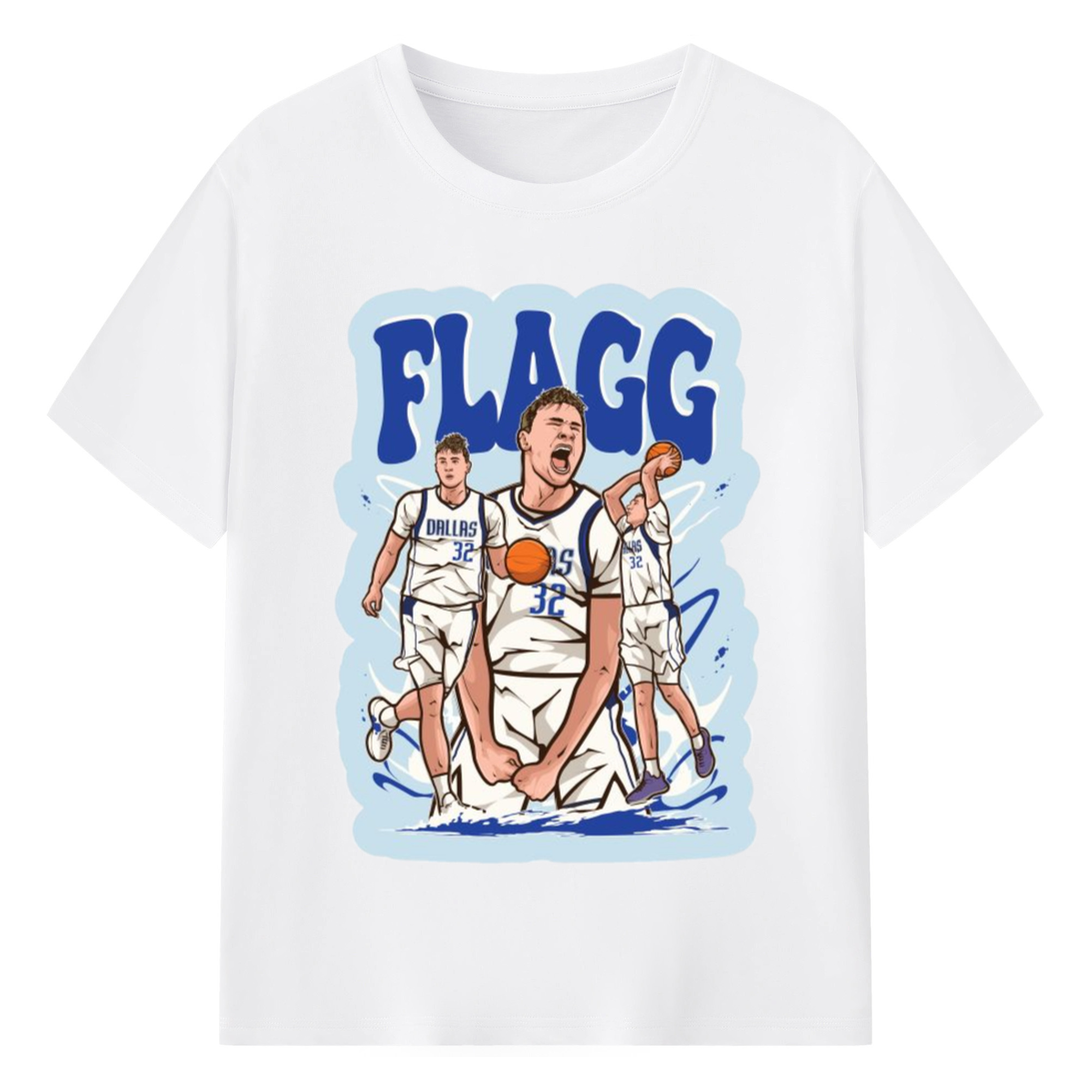 Cooper Flagg Dallas Mavericks cartoon t-shirt - 180g Cotton T-Shirt With Front Heat Transfer Print – Soft, Lightweight, Fitted Design – Comfortable Casual Wear For Sports & Everyday Use